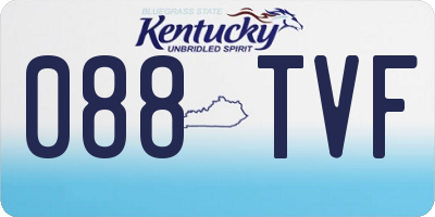 KY license plate 088TVF