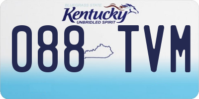 KY license plate 088TVM