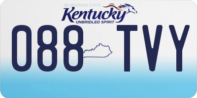 KY license plate 088TVY