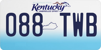KY license plate 088TWB