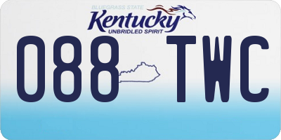 KY license plate 088TWC