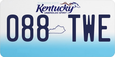 KY license plate 088TWE