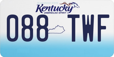KY license plate 088TWF