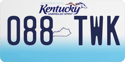 KY license plate 088TWK