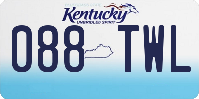 KY license plate 088TWL