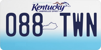 KY license plate 088TWN