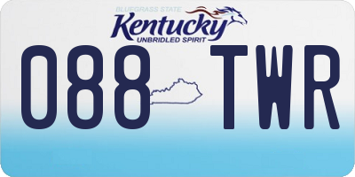 KY license plate 088TWR