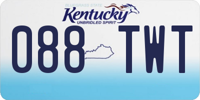 KY license plate 088TWT