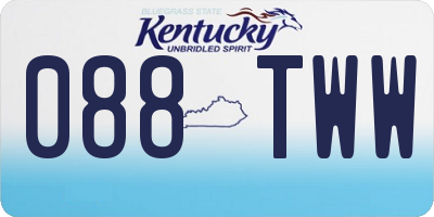 KY license plate 088TWW