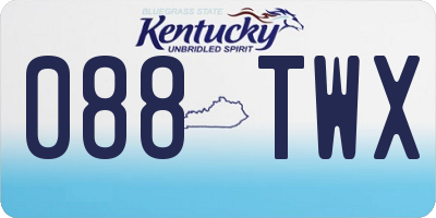 KY license plate 088TWX