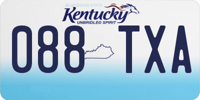KY license plate 088TXA