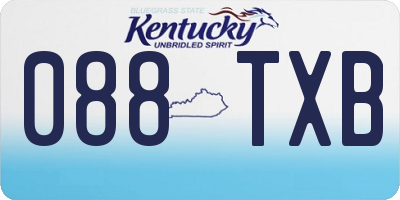 KY license plate 088TXB