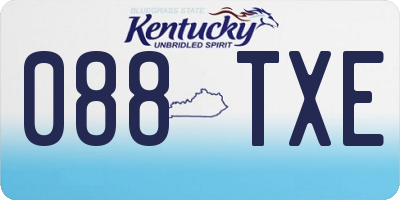 KY license plate 088TXE
