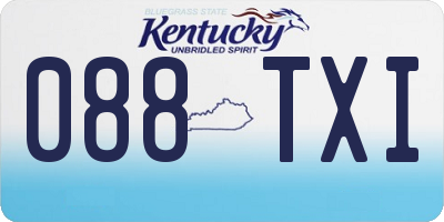 KY license plate 088TXI