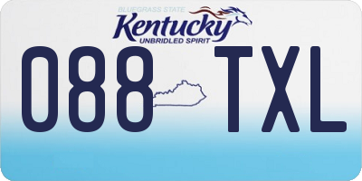 KY license plate 088TXL