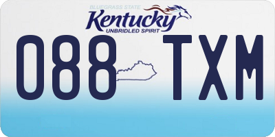 KY license plate 088TXM