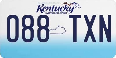 KY license plate 088TXN