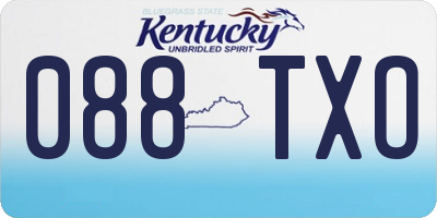 KY license plate 088TXO