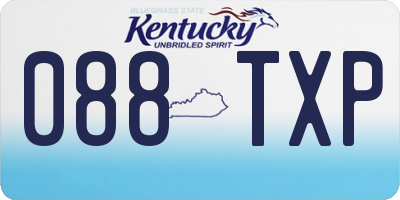 KY license plate 088TXP