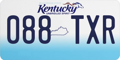 KY license plate 088TXR
