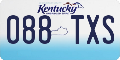 KY license plate 088TXS