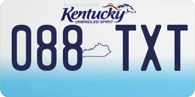 KY license plate 088TXT