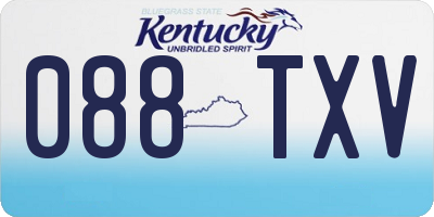 KY license plate 088TXV