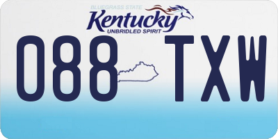 KY license plate 088TXW