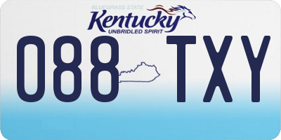 KY license plate 088TXY