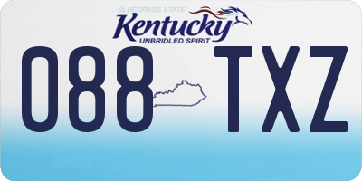 KY license plate 088TXZ