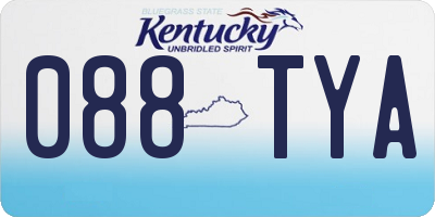 KY license plate 088TYA