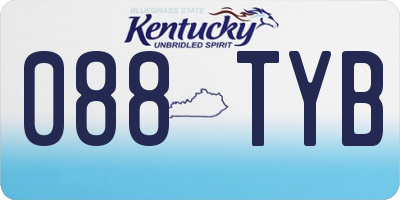 KY license plate 088TYB