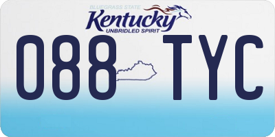 KY license plate 088TYC