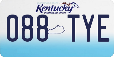 KY license plate 088TYE