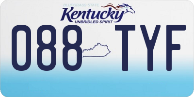 KY license plate 088TYF