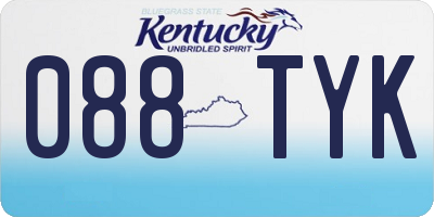 KY license plate 088TYK