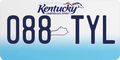 KY license plate 088TYL