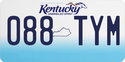 KY license plate 088TYM