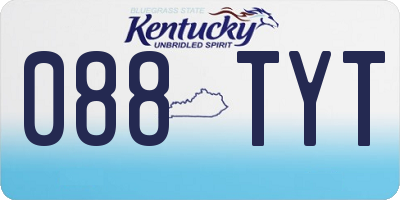 KY license plate 088TYT