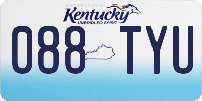 KY license plate 088TYU