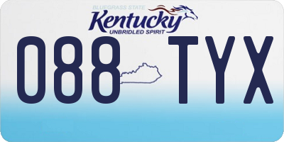KY license plate 088TYX