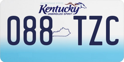 KY license plate 088TZC
