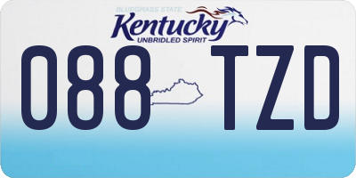 KY license plate 088TZD