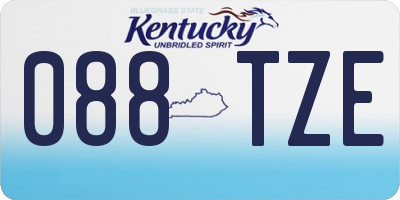 KY license plate 088TZE