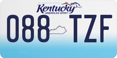 KY license plate 088TZF