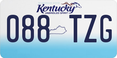 KY license plate 088TZG