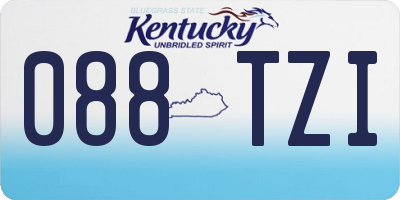 KY license plate 088TZI