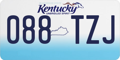 KY license plate 088TZJ