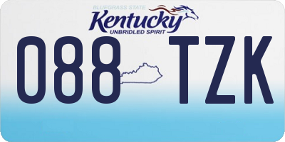 KY license plate 088TZK