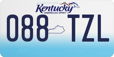 KY license plate 088TZL